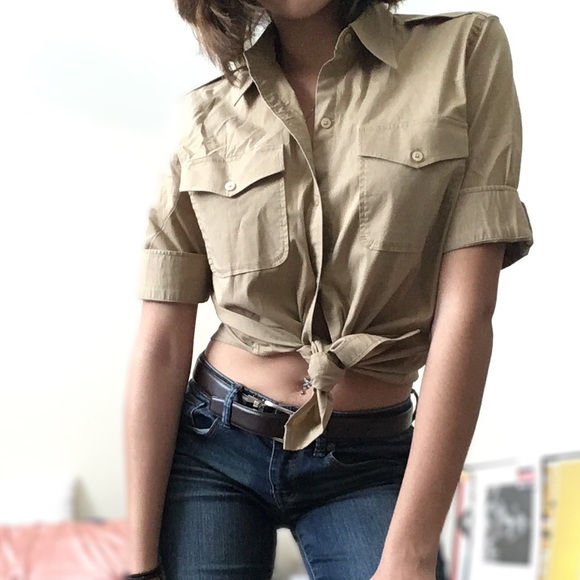 Tan button up - Picture 1 of 2